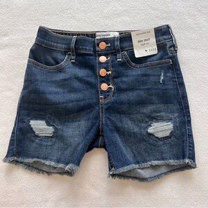 Size 11-12 New w/ tags Abercrombie Kids high rise bike shorts, denim shorts
